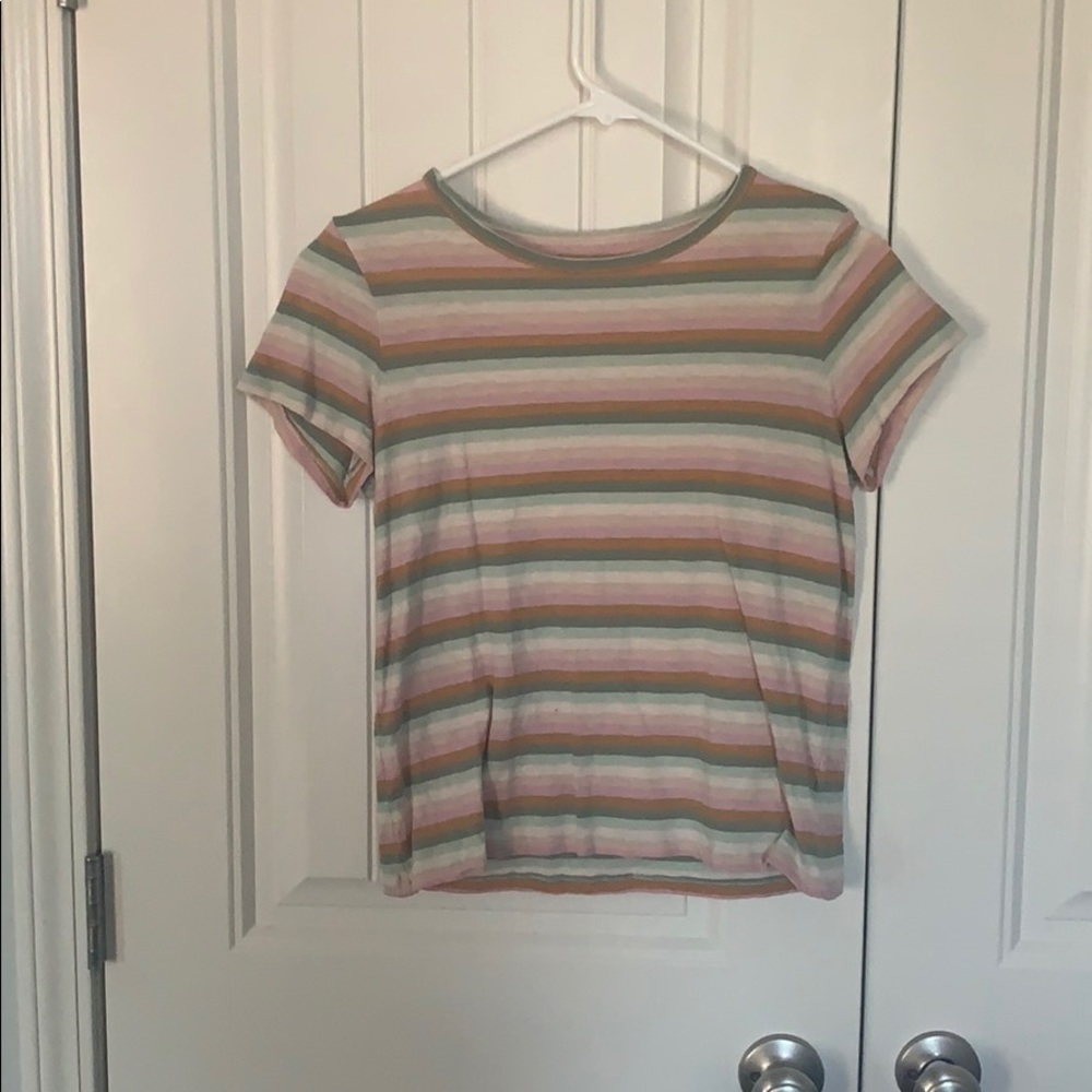 American eagle striped cropped shirt